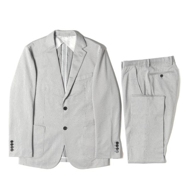 BLACK LABEL CRESTBRIDGE ブラック レーベル クレストブリッジ ストレッチ コードストライプ テーラードジャケット & スラックスパンツ セットアップ グレージャケット | サイズ:L /パンツ 76【メンズ】【中古】【K4565】