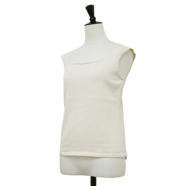 Plage プラージュ ニット アイボリー サイズ:FREE | 25春夏 ペーパー ミックス スリーブレス ニット | Paper Mix Sleeveless | プルオーバー ノースリーブ スクエアネック | トップス セーター【レディース】【中古】【美品】【K4565】 Plage プラージュ ニット アイボリー サイズ:FREE | 25春夏 ペーパー