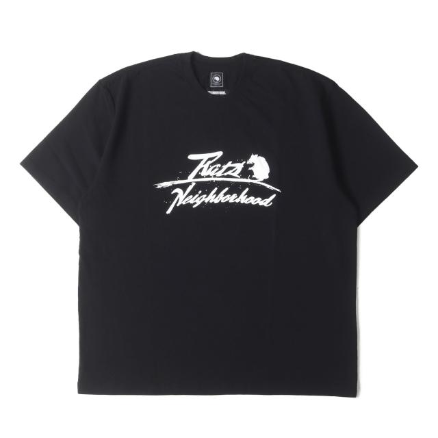 NEIGHBORHOOD ネイバーフッド Tシャツ ブラック 黒 サイズ:XL | 25SS RATS 20周年記念 ブランドロゴ プリント クルーネック Tシャツ (242RTRTN-STM01S) | トップス カットソー 半袖 | コラボ【メンズ】【K4566】