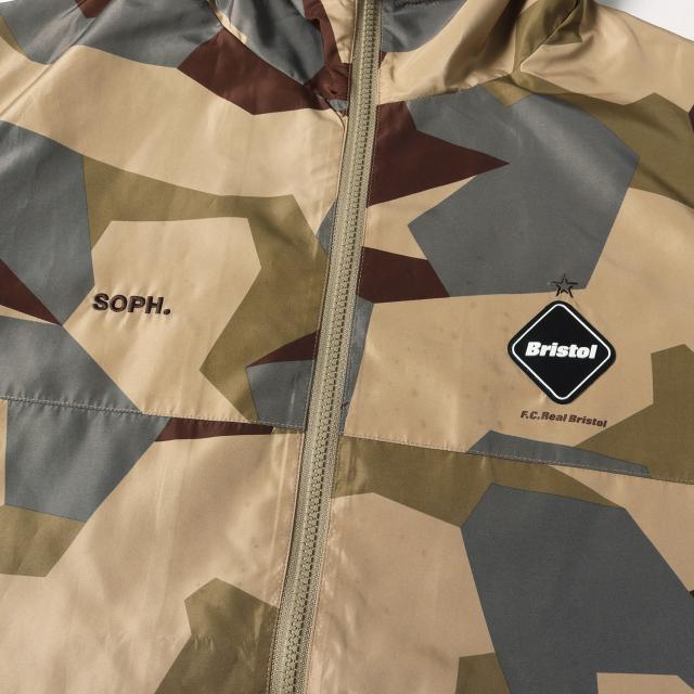 F.C.Real Bristol エフシーレアルブリストル パーカー ベージュ迷彩 サイズ:XL | 幾何学 迷彩 プラクティス ナイロン パーカー (CAMOUFLAGE PRACTICE JACKET) | アウター ジャケット ブルゾン 上着【メンズ】【中古】【K4566】