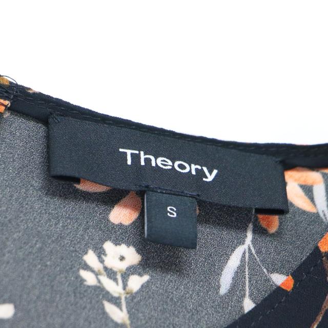 Theory セオリー ブラウス ブラック 黒 サイズ:S | 花柄 ノースリーブ