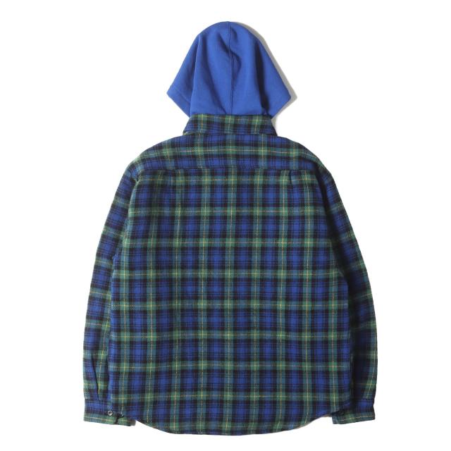 Supreme シュプリーム シャツ ブルー×グリーン サイズ:S | 23AW フード付き 裏地キルティング チェック ネルシャツ (Tartan Flannel Hooded Shirt) | トップス カジュアルシャツ 長袖【メンズ】【中古】【美品】【K4570】_1