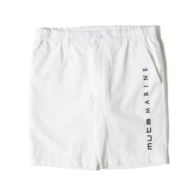muta ムータ パンツ ホワイト 白 サイズ:5 | ロゴ 刺繍 ポリ ショートパンツ (MMMK-444035) | ボトムス ショーツ【メンズ】【中古】【K4570】