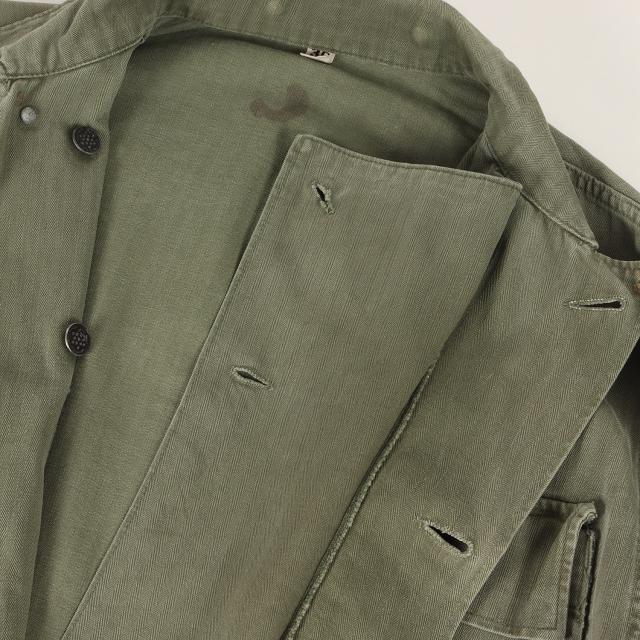 Vintage Military Item ヴィンテージミリタリー [カフスリメイク品] 40s 米軍実物 U.S.ARMY M-43 HBT ヘリンボーンツイル ジャケット | オリーブ サイズ:36R | 40年代 古着 | アウター ブルゾン 上着 【メンズ】【中古】【K4568】