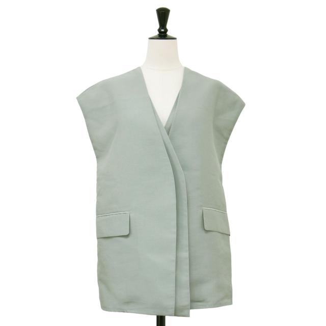 STUNNING LURE スタニングルアー ベスト ライトグリーン サイズ:1(S) | 25春夏 シアー スリーブレス ジャケット / ベスト | ノースリーブ ボタンレス スリット | トップス 羽織り【レディース】【中古】【K4568】