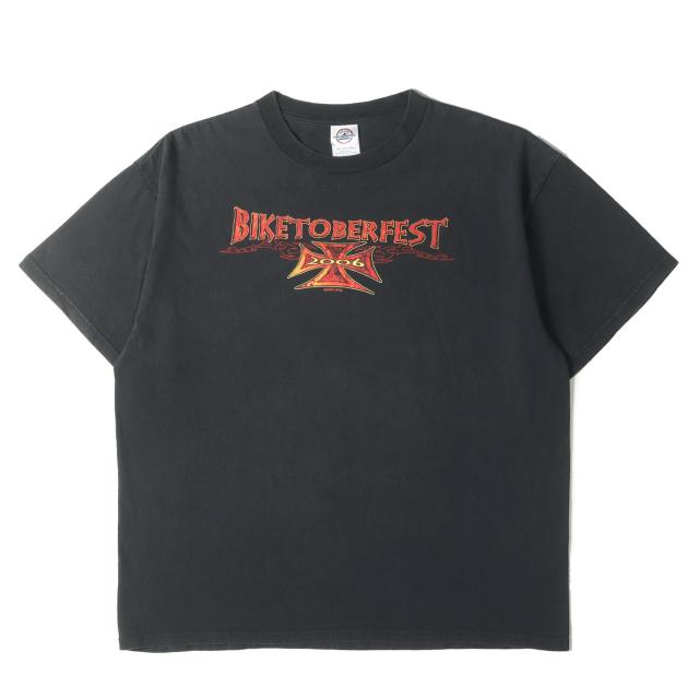 90s - 00s ヴィンテージ古着 | 00s BIKETOBERFEST 2006 アイアンクロス モーターサイクル Tシャツ | USA製 DELTA | ブラック 黒 サイズ:XL | 00年代 トップス カットソー 半袖【メンズ】【中古】【K4568】