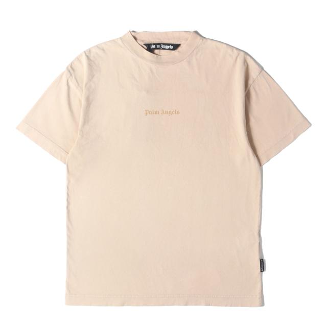 Palm Angels パーム エンジェルス Tシャツ ベージュ サイズ:M | 23SS リバースロゴ クルーネック Tシャツ (GD Reverse Logo Tee) | トップス カットソー 半袖【メンズ】【中古】【K4569】
