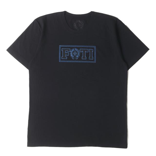 CHROME HEARTS クロムハーツ Tシャツ ブラック 黒 サイズ:L | 近年モデル FOTI ラメプリント クルーネック Tシャツ | USA製 | トップス カットソー 半袖【メンズ】【中古】【美品】【K4569】