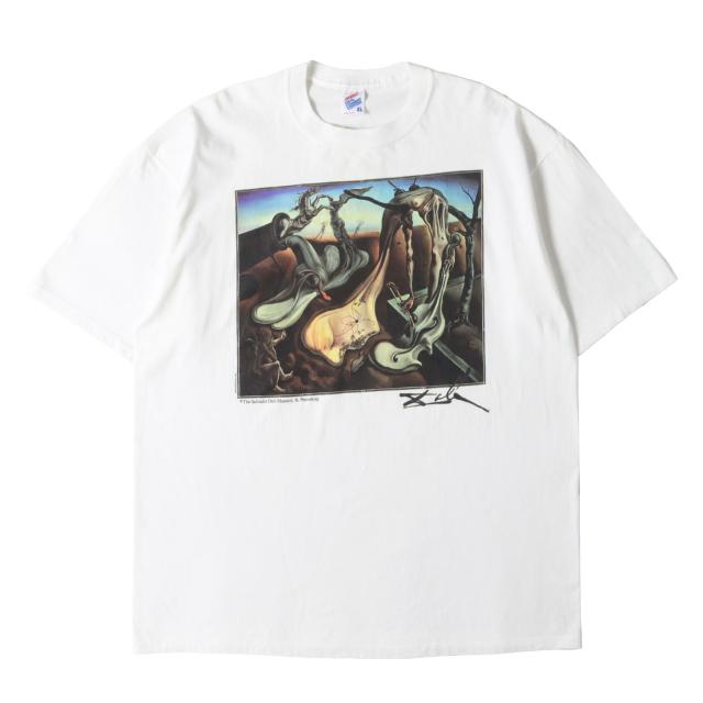 90s - 00s ヴィンテージ古着 / [夜の蜘蛛] 90s Salvador Dali アートプリント Tシャツ / USA製 / サルバドール・ダリ / ホワイト 白 / サイズ:XL / トップス カットソー 半袖【メンズ】【中古】【K4476】
