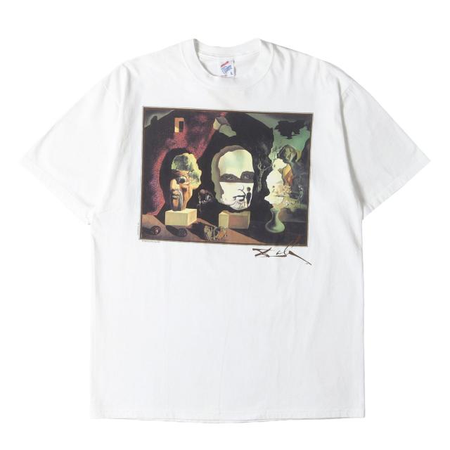90s - 00s ヴィンテージ古着 / [老年 青年 幼年] 90s Salvador Dali アートプリント Tシャツ / USA製 / サルバドール・ダリ / ホワイト 白 / サイズ:L / トップス カットソー 半袖【メンズ】【中古】【K4476】