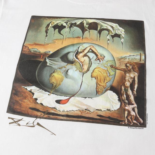 90s - 00s ヴィンテージ古着 / [新人類の誕生を見つめる地政学の子供] 90s Salvador Dali アートプリント Tシャツ / USA製 / サルバドール・ダリ / ホワイト 白 / サイズ:XL / トップス カットソー 半袖【メンズ】【中古】【K4476】
