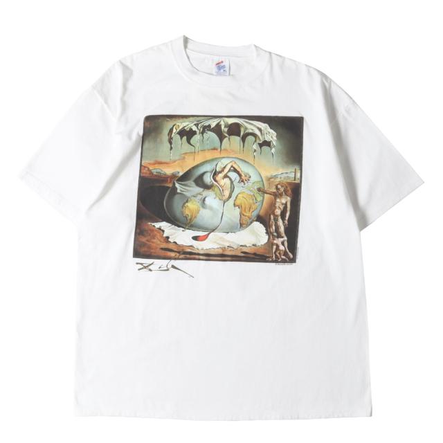 90s - 00s ヴィンテージ古着 / [新人類の誕生を見つめる地政学の子供] 90s Salvador Dali アートプリント Tシャツ / USA製 / サルバドール・ダリ / ホワイト 白 / サイズ:XL / トップス カットソー 半袖【メンズ】【中古】【K4476】