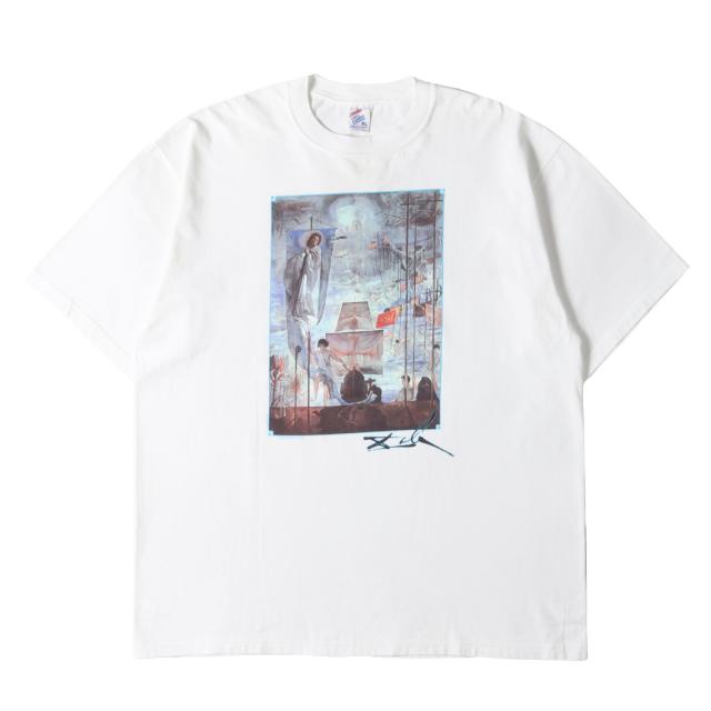 90s - 00s ヴィンテージ古着 / [コロンブスによるアメリカの発見] 90s Salvador Dali アートプリント Tシャツ / USA製 / サルバドール・ダリ / ホワイト 白 / サイズ:XL / トップス カットソー 半袖【メンズ】【中古】【K4476】