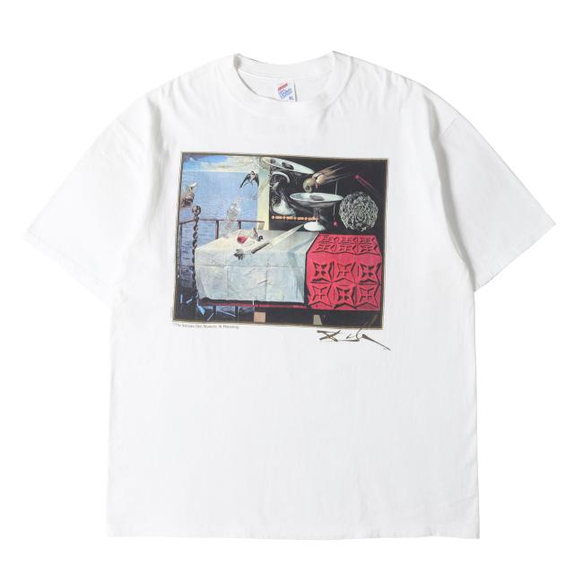 90s - 00s ヴィンテージ古着 / [素早く動いている静物] 90s Salvador Dali アートプリント Tシャツ / USA製 サルバドール・ダリ / ホワイト 白 / サイズ:XL / 90年代 ヴィンテージ 古着 / トップス カットソー 半袖【メンズ】【中古】【K4476】