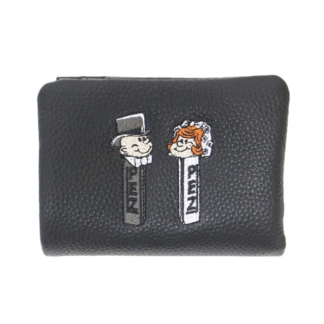 ear PAPILLONNER イア パピヨネ PEZ コラボ ブラック 黒 | 23秋冬 本革 コンパクト 刺繍 折り財布 / ウォレット | 二つ折り ウエディング柄 カウレザー | ブランド ファッション アイテム 小物【レディース】【中古】【美品】【K4570】