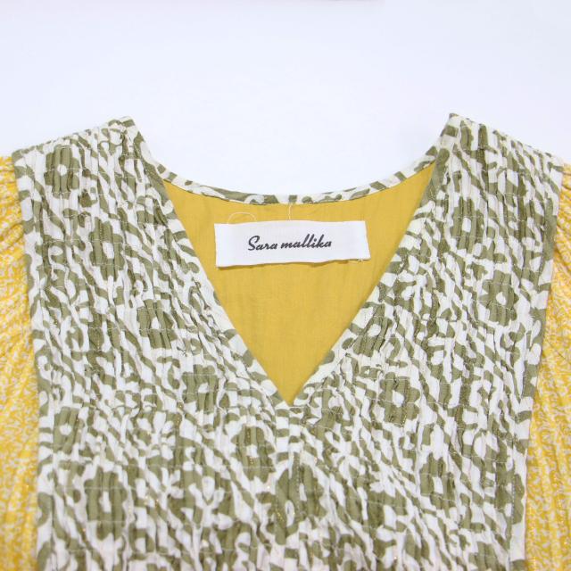 Sara mallika サラ マリカ ワンピース イエロー サイズ:FREE | ダブル