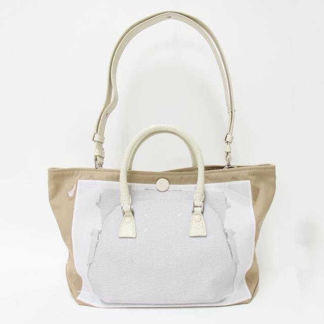 Maison Margiela メゾン マルジェラ バッグ ベージュ ホワイト系 | 24春夏 5AC トロンプルイユ マイクロ ハンドバッグ | TROMPE LOEIL | ショルダー トート 2WAY コットン 牛革 | イタリア製 | ブランド カバン【レディース】【中古】【K4571】 Maison Margiela メゾン マルジェラ バッグ ベージュ ホワイト系 | 24