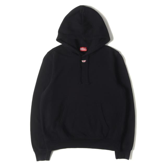 DIESEL ディーゼル パーカー ブラック 黒 サイズ:L | 近年モデル Dロゴ 刺繍 スウェットパーカー (S-GINN-HOOD-D A040473 OBAWT) | トップス フーディー プルオーバー【メンズ】【中古】【K4572】