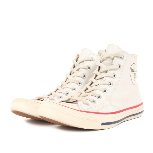 HYSTERIC GLAMOUR ヒステリックグラマー ホワイト 白 サイズ:US8(26.0cm) | BREAK IT UP レザー レースアップ ハイカット スニーカー | ブランド シューズ 靴【メンズ】【中古】【K4572】