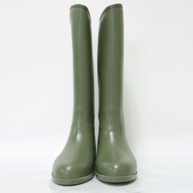 Traditional Weatherwear トラディショナル ウェザーウェア カーキ サイズ:36(23.0cm) | ロゴ レインブーツ /  長靴 | ロング ラバー | ブランド シューズ 靴【レディース】【中古】【K4573】