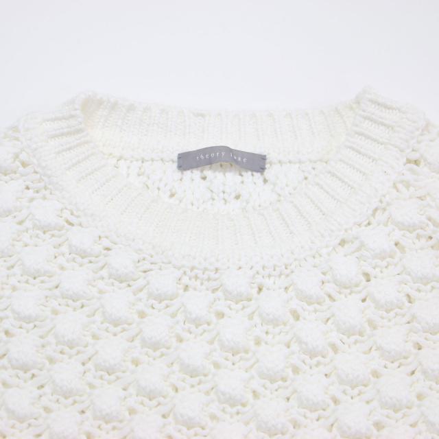 theory luxe セオリーリュクス ニット ホワイト 白 サイズ:S32(XXS) | 25春夏 リリカ シャカリ セーター / ニットベスト | Lilica Shacarri Sweater | プルオーバー リブ ポップコーン柄 | トップス【レディース】【中古】【K4573】_4
