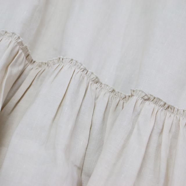 Ballsey ボールジー ワンピース ライトベージュ サイズ:34 | 24春夏 リネン コットンムーブ フレンチスリーブ ティアード ワンピース ロング丈 Aライン フレア ギャザー 【レディース】【中古】【K4576】 Ballsey ボールジー ワンピース ライトベージュ サイズ:34 | 24春夏