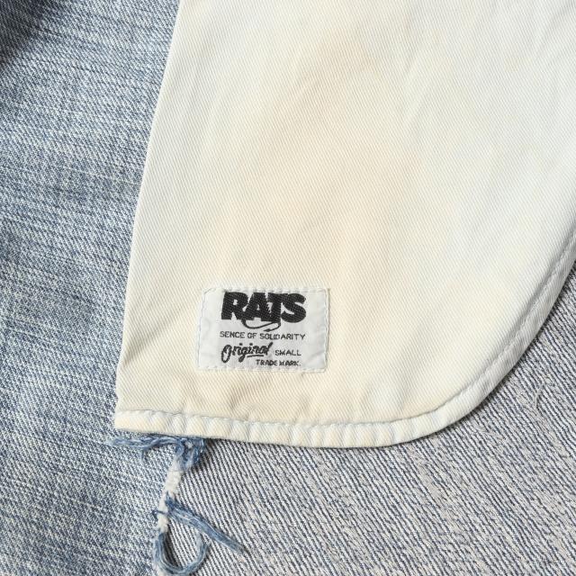 RATS ラッツ パンツ インディゴ サイズ:S | NOMADSパッチ付き ダメージ