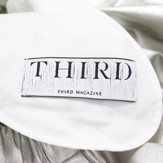 THIRD MAGAZINE サードマガジン スカート シルバー サイズ:9(M) | シャイニー ボリューム スカート / ロング丈 ギャザー フェイクレザー | ボトムス 日本製【レディース】【中古】【美品】【K4575】
