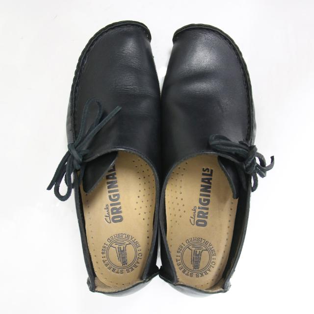 Clarks クラークス ブラック 黒 サイズ:UK6(25.0cm) | ラガー スムースレザー サイドレースアップ シューズ | Lugger | モカシン クレープソール | ブランド 靴【レディース】【中古】【K4575】