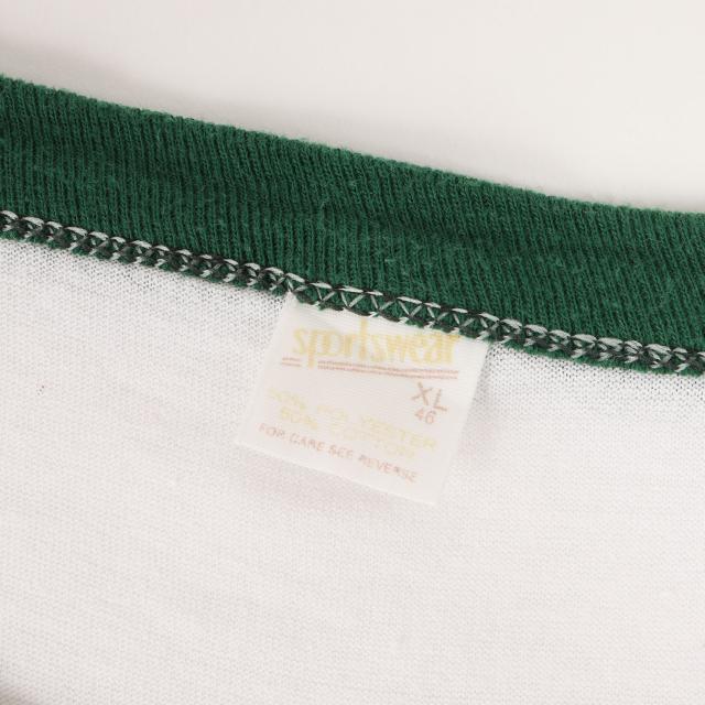 U.S.VINTAGE | 70s ウエストフロリダ大学 アンモナイト リンガー Tシャツ | USA製 Sportswear | ホワイト グリーン | 70年代 古着 ヴィンテージ | トップス カットソー 半袖【メンズ】【中古】【K4575】