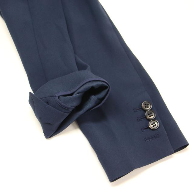 Theory セオリー ジャケット ネイビー 紺 サイズ:0(S) | 25春夏 ストレート テーラード ジャケット | Satin Crepe Straight Blazer | ブレザー | 長袖 オーバーサイズ 2B スリット ウォッシャブル | 日本製 | アウター ブレザー 上着【レディース】【中古】【K4577】 Theory セオリー ジャケット ネイビー 紺 サイズ:0(S) | 25春夏