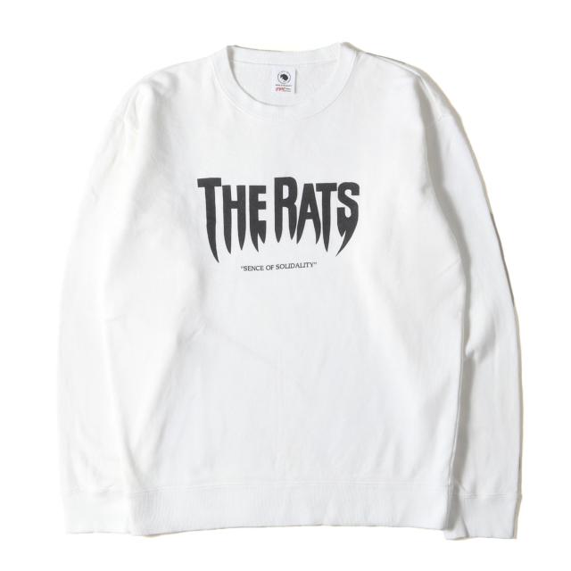 RATS ラッツ スウェット ホワイト 白 サイズ:S | 21AW ブランドロゴ クルーネック スウェットシャツ (LIGHT CREW NECK SWEAT) | トップス トレーナー プルオーバー【メンズ】【中古】【K4578】