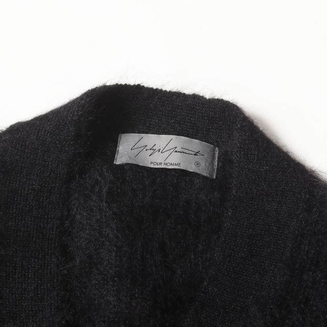 Yohji Yamamoto ヨウジヤマモト カーディガン ブラック 黒 サイズ:3 | 22AW シャギー モヘア Vネック ロング カーディガン (10G HALF CARDIGAN FUR FINISH LONG CARDIGAN) | POUR HOMME | 日本製 | トップス 羽織り【メンズ】【中古】【美品】【K4579】_2