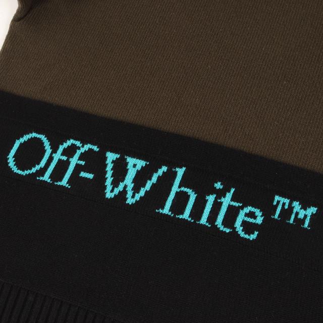 OFF-WHITE オフホワイト ニット カーキ ブラック サイズ:S | 22SS カラーブロック ウールニット セーター | イタリア製 | トップス プルオーバー【メンズ】【中古】【K4580】_3