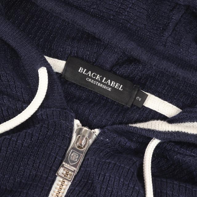 BLACK LABEL CRESTBRIDGE ブラック レーベル クレストブリッジ パーカー 紺 ネイビー サイズ:2 | リネンニット フルジップ パーカー | 長袖 シンプル 【メンズ】【中古】【K4584】_2