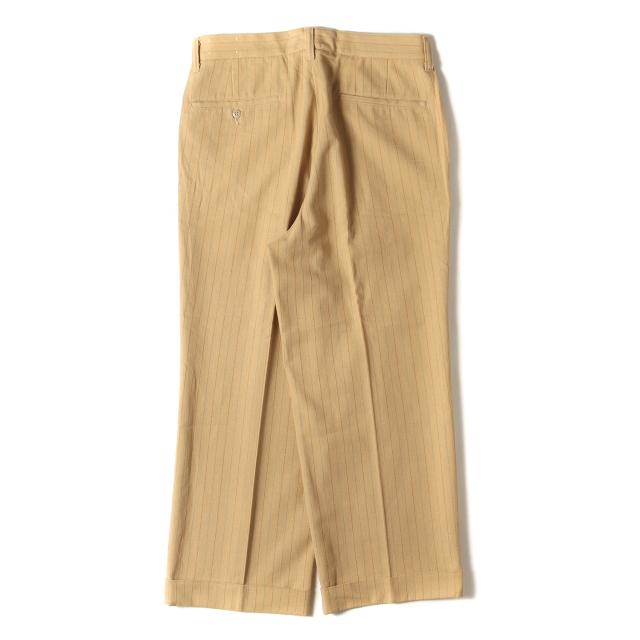 At LAST&CO アットラスト パンツ ベージュ サイズ:32 | ストライプ リネン ワークパンツ | ボトムス ズボン【メンズ】【中古】【美品】【K4592】_1