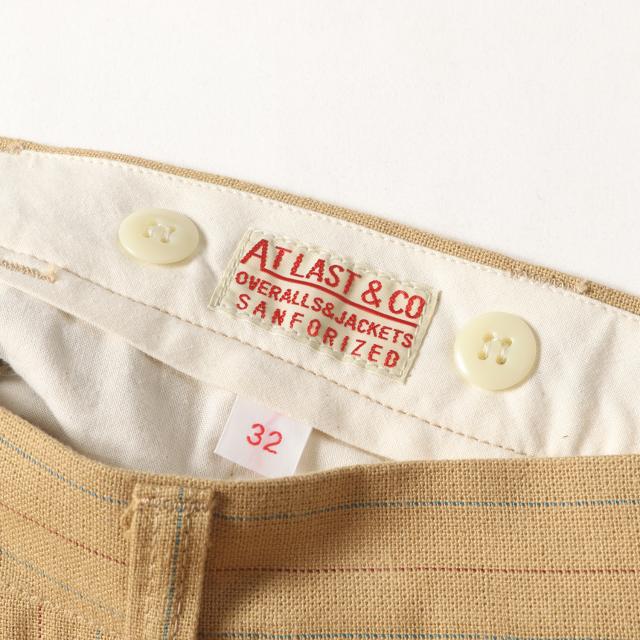 At LAST&CO アットラスト パンツ ベージュ サイズ:32 | ストライプ リネン ワークパンツ | ボトムス ズボン【メンズ】【中古】【美品】【K4592】_2