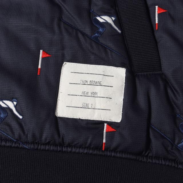THOM BROWNE トムブラウン ジャケット ネイビー 紺 サイズ:2 | スキー刺繍柄 リップストップ 中綿 ジャケット | アウター ブルゾン ジャンパー 上着 | 日本製【メンズ】【中古】【K4599】_3