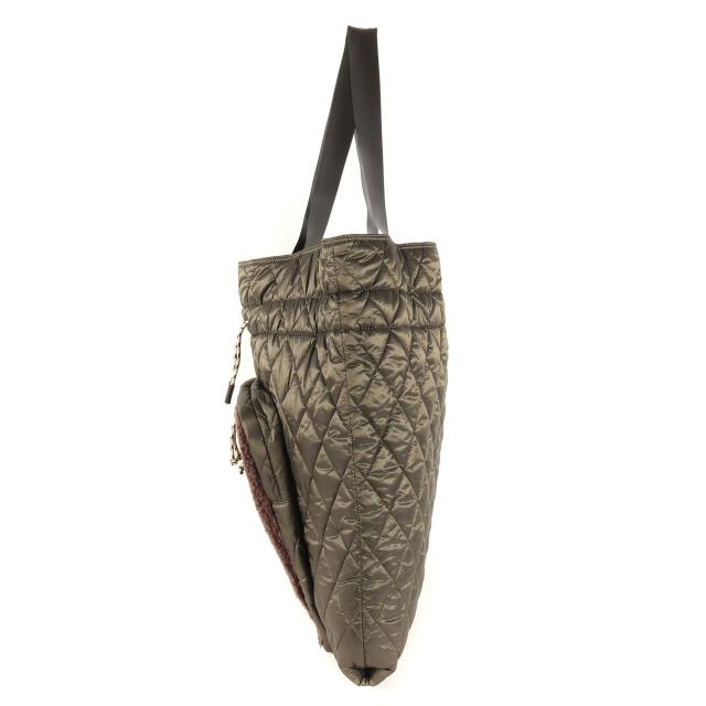 Yohji Yamamoto ヨウジヤマモト バッグ カーキ | Ys 2WAY キルティング ボア ショルダー トート バッグ (QUILTED POLYESTER TOTE BAG) | 日本製 ブランド カバン【メンズ】【中古】【美品】【K4603】_1