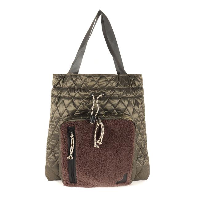 Yohji Yamamoto ヨウジヤマモト バッグ カーキ | Ys 2WAY キルティング ボア ショルダー トート バッグ (QUILTED POLYESTER TOTE BAG) | 日本製 ブランド カバン【メンズ】【中古】【美品】【K4603】_3