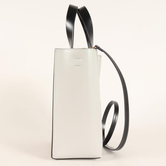 MARNI マルニ バッグ ブラウン×ライトグレー×ブラック | ミュゼオ ミニ バッグ | MUSEO | トートバッグ ショルダー | 2WAY 肩掛け クロスボディ 配色 カーフレザー | イタリア製 ブランド カバン【レディース】【中古】【K4613】_1