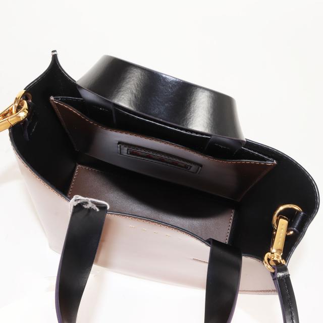 MARNI マルニ バッグ ブラウン×ライトグレー×ブラック | ミュゼオ ミニ バッグ | MUSEO | トートバッグ ショルダー | 2WAY 肩掛け クロスボディ 配色 カーフレザー | イタリア製 ブランド カバン【レディース】【中古】【K4613】_4