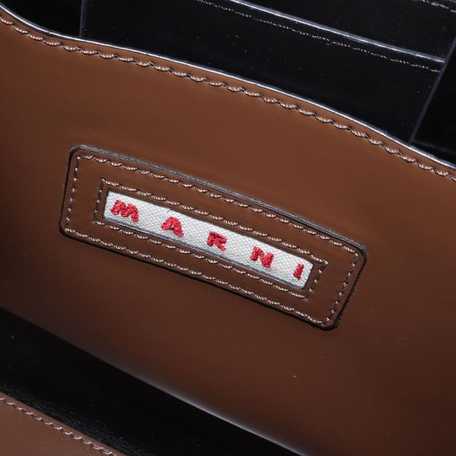 MARNI マルニ バッグ ブラウン×ライトグレー×ブラック | ミュゼオ ミニ バッグ | MUSEO | トートバッグ ショルダー | 2WAY 肩掛け クロスボディ 配色 カーフレザー | イタリア製 ブランド カバン【レディース】【中古】【K4613】_5