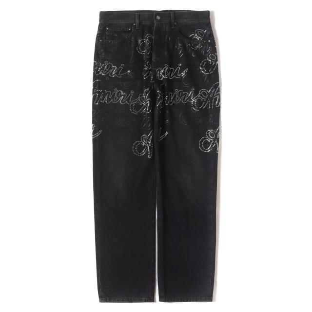 AMIRI アミリ パンツ サイズ:32 / 25SS スクリプト クリスタル ストレート デニム パンツ (SCRIPT CRYSTAL STRAIGHT) / ヴィンテージブラックインディゴ / イタリア製 / ボトムス ジーンズ ジーパン【メンズ】【K4469】