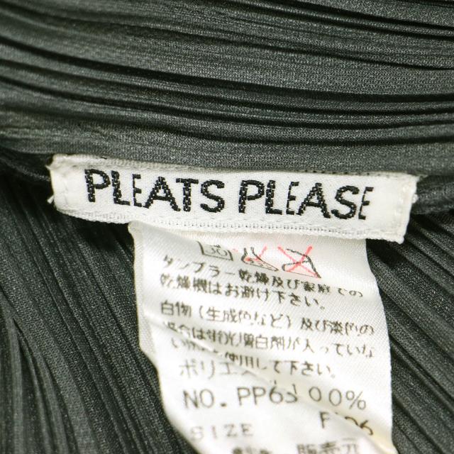 PLEATS PLEASE プリーツプリーズ ブラウス グレー ブラック サイズ:FREE | プリーツ バイカラー 襟付き プルオーバー / ブラウス | 長袖 配色 | 日本製 | トップス シャツ カットトップス【レディース】【中古】【K4697】