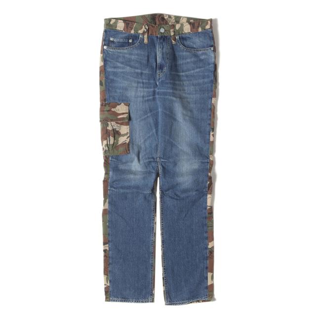 HYSTERIC GLAMOUR ヒステリックグラマー パンツ インディゴ×迷彩 サイズ:29 | USED加工 デニム×アーミーサテンカーゴパンツ | ボトムス ズボン | 日本製【メンズ】【中古】【美品】【K4710】