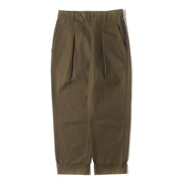 MHL. MARGARET HOWELL マーガレットハウエル パンツ ブラウン サイズ:2 | 21AW ワンタック ターンアップヘム テーパード パンツ (COTTON WOOL DRILL PANT) | ボトムス ズボン【メンズ】【中古】【K4711】