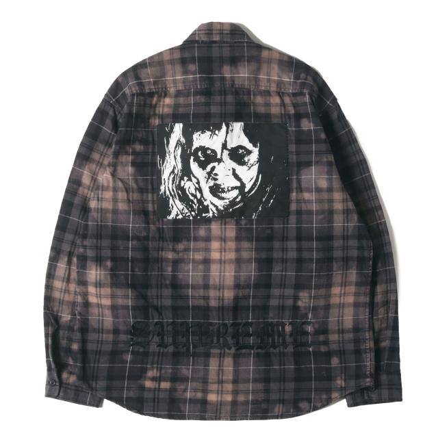 Supreme シュプリーム シャツ ブラック 黒 サイズ:S | 25AW The Exorcist リーガン・マクニール ブリーチ加工 チェック ネルシャツ (Flannel Shirt) | トップス カジュアルシャツ 長袖 | コラボ【メンズ】【中古】【美品】【K4707】