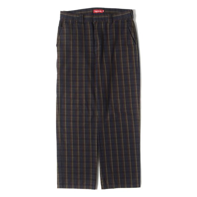 Supreme シュプリーム パンツ ネイビー ブラウン(Navy Plaid) サイズ:32 | 23SS チェック ツイル ワーク チノパンツ (Work Pant) | ボトムス ズボン【メンズ】【中古】【K4713】
