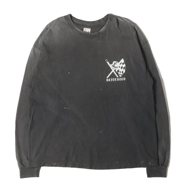 SAINT MICHAEL セントマイケル Tシャツ ブラック 黒 サイズ:XL | 25SS NEIGHBORHOOD ヴィンテージ加工 ロングスリーブ Tシャツ (LS Tee _Sthd.Speedkills) | トップス カットソー 長袖 | コラボ【メンズ】【中古】【美品】【K4714】